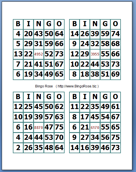 Bingo Home Edition printable 4 On Bingo cards
